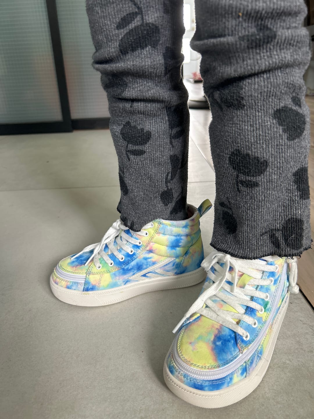 Customer photo review of Blue Watercolor BILLY CS High Tops 2.0