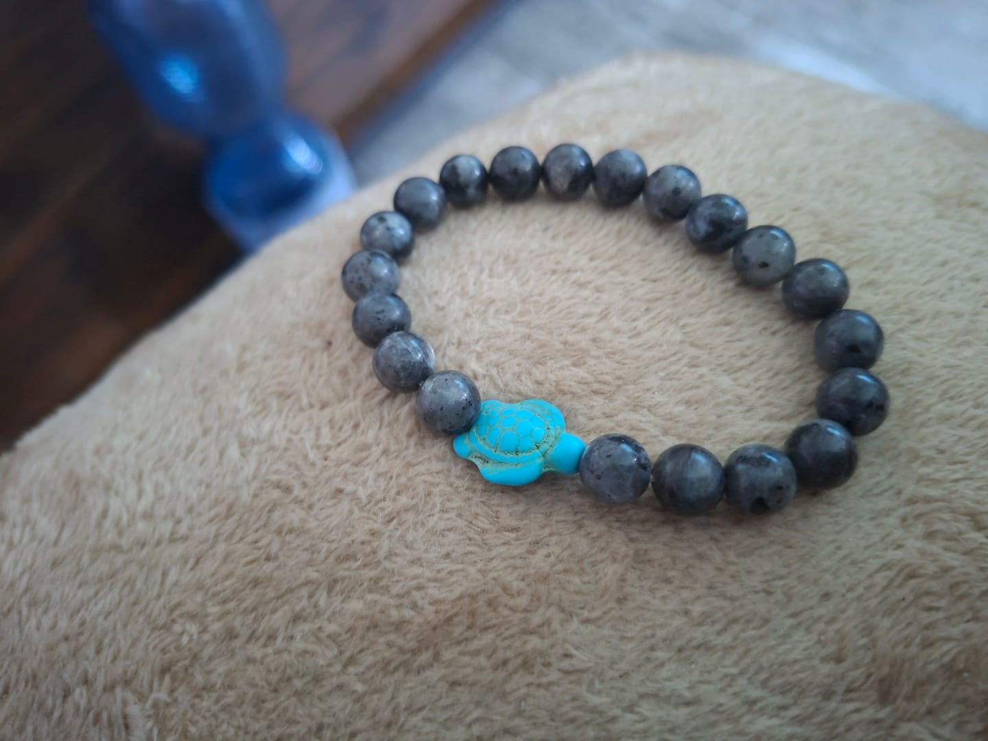 Customer photo review of Buddha Stones Naturstein Meeresschildkröte Türkis Segensarmband