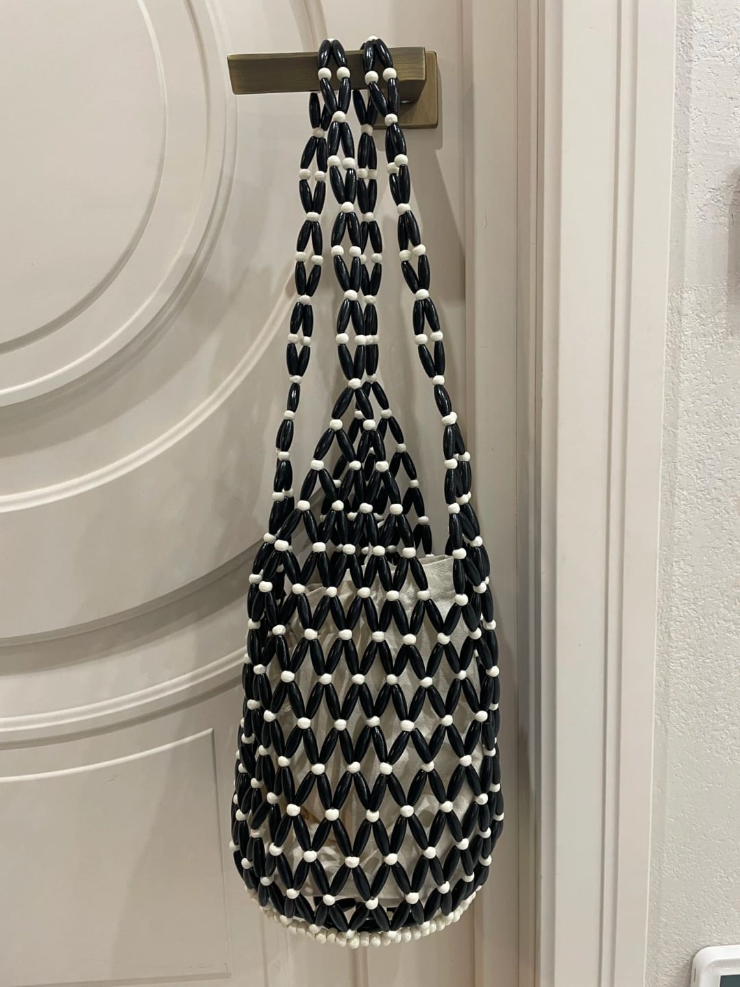 Customer photo review of Boho Wooden Bead Crossbody Handbag