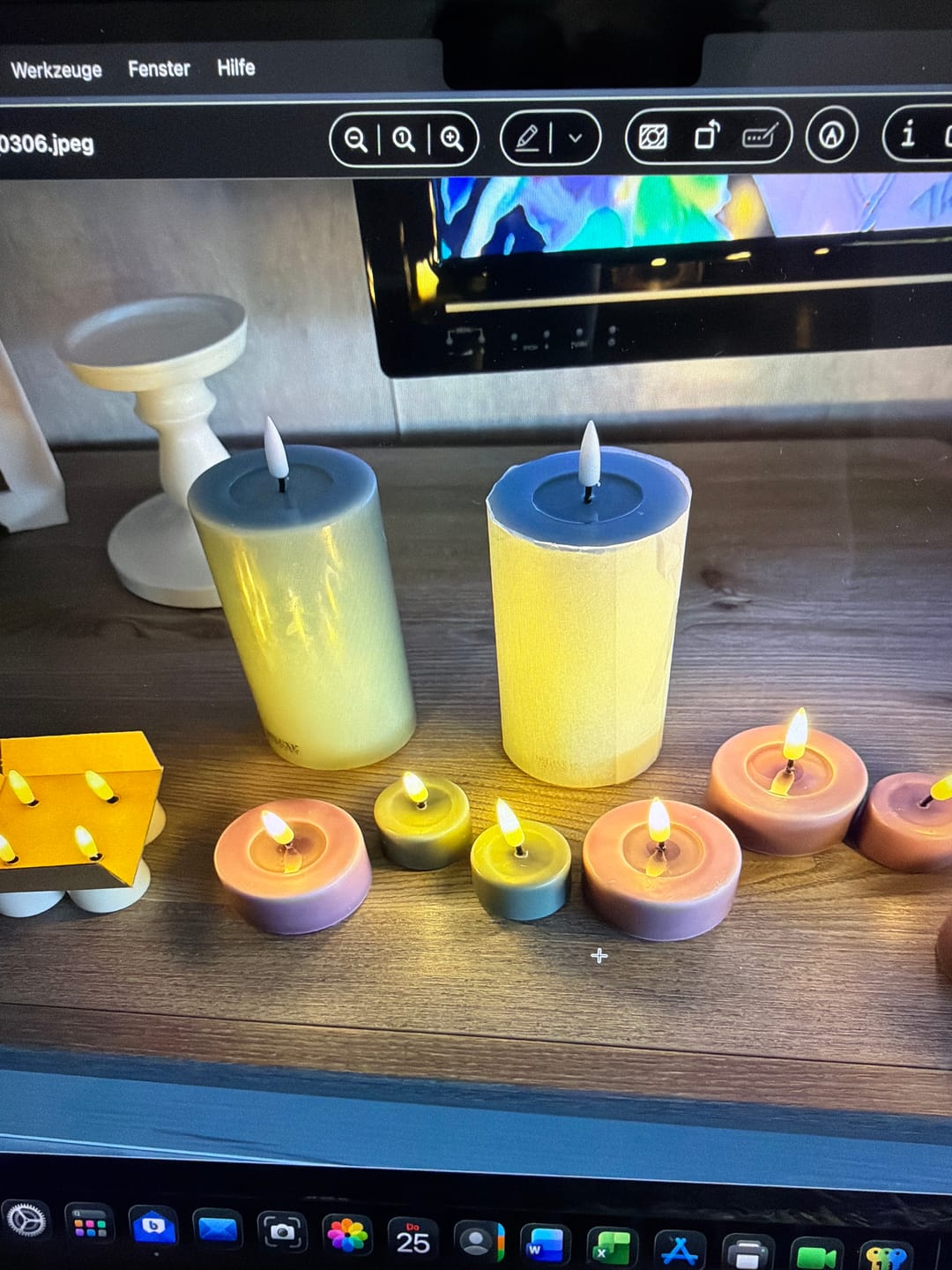 Customer photo review of LED Bloklys Ø 7,5 x 12,5 cm Salvie Grøn