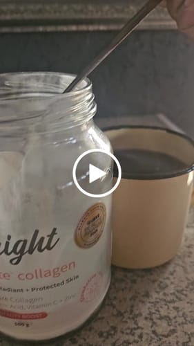 Customer video review of Be Bright Luminate Collagen Powder Jar 500g - Hydrolyzed Collagen Supplement