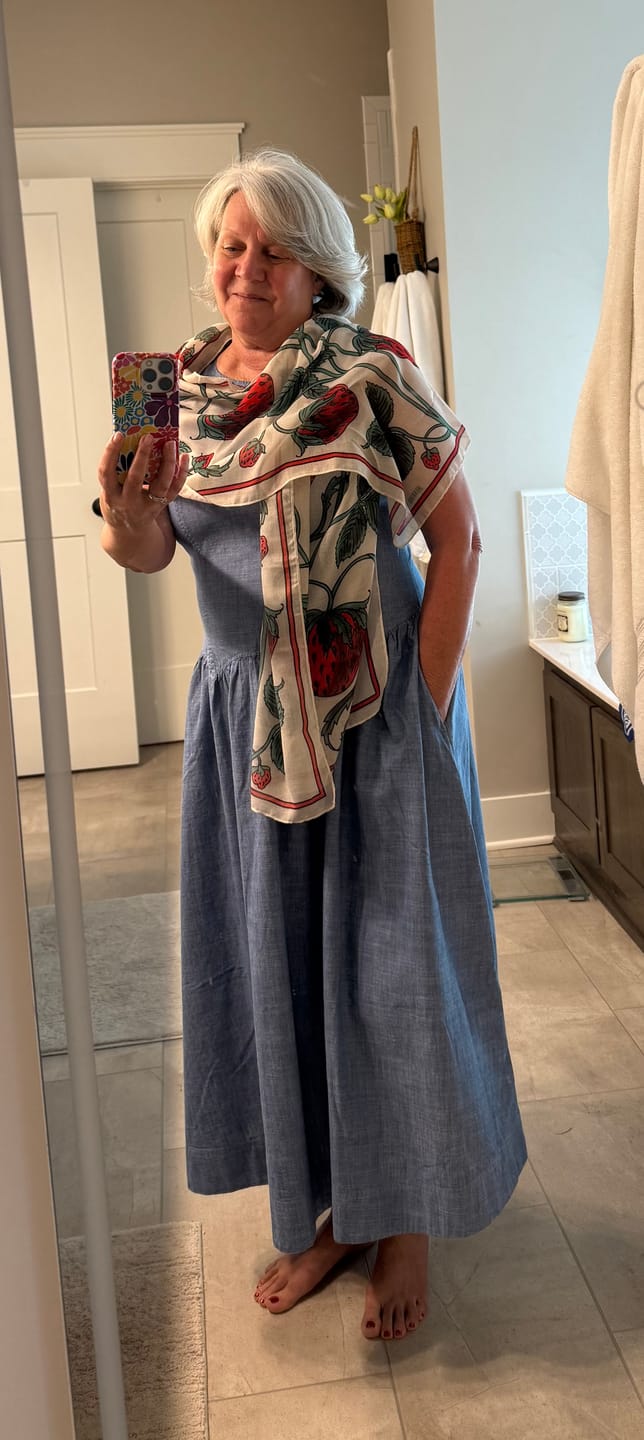 Customer photo review of Strawberry All-Season Scarf