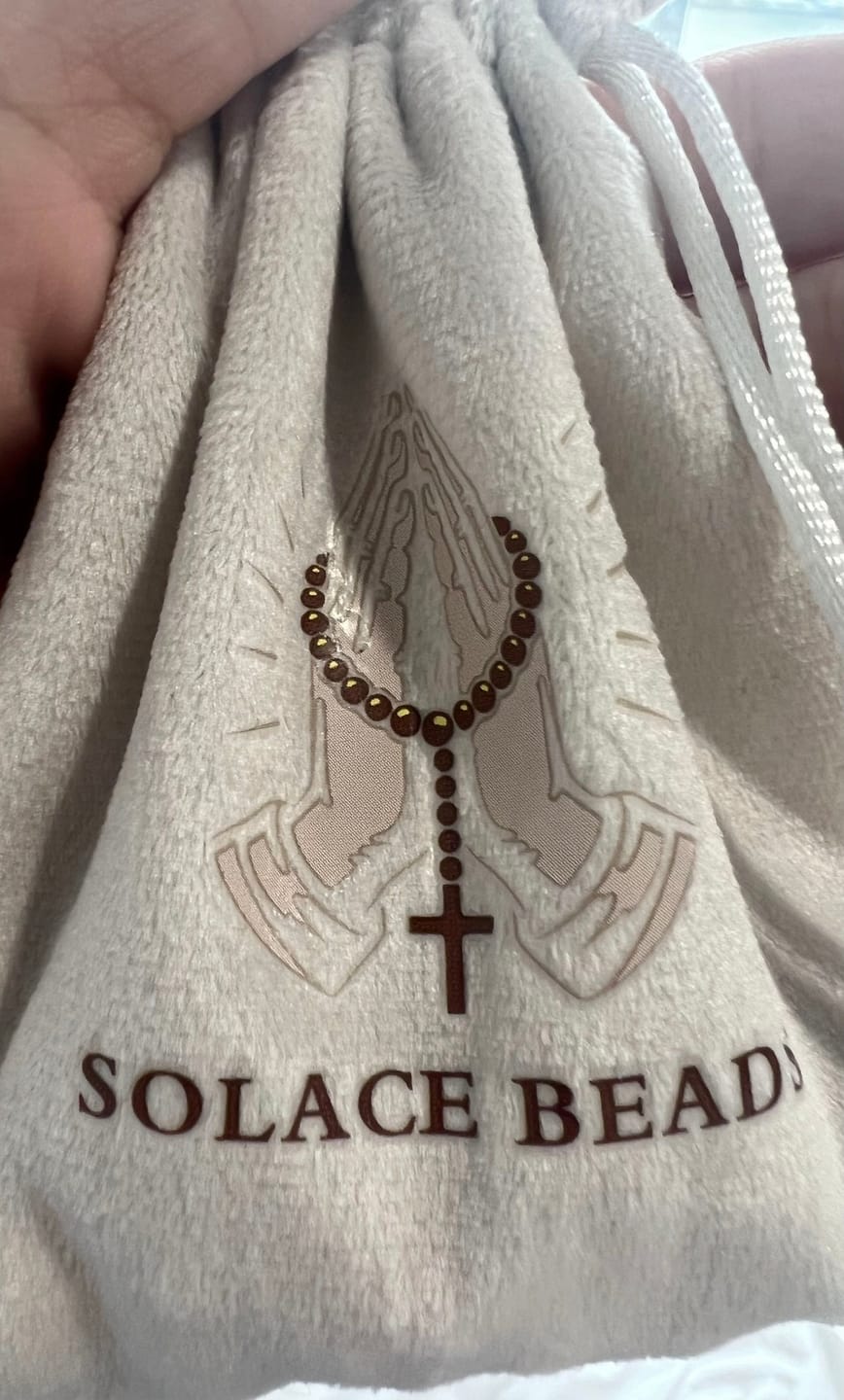Customer photo review of SolaceBeads Vintage Mixed Floral Ceramic Rosary With Guadalupe & Crucifix: Timeless Garden