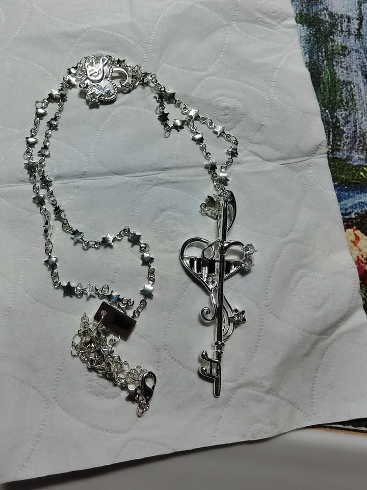 Customer photo review of Piano Keys Platinum Plating Music Note Pendant Necklace™