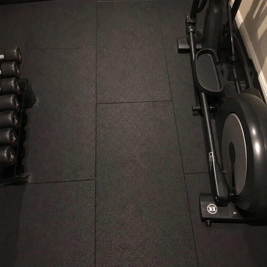 Customer photo review of TitanForce Pro 20mm Rubber Gym Flooring Tiles 100x50cm | Precision Moulded | UK Stock