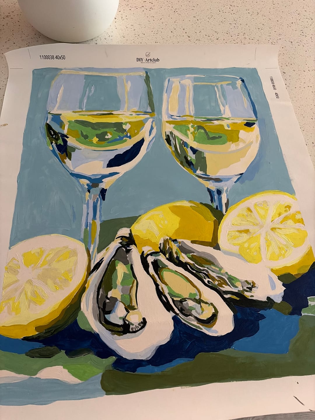 Customer photo review of Oysters and Champagne | Paint by Numbers