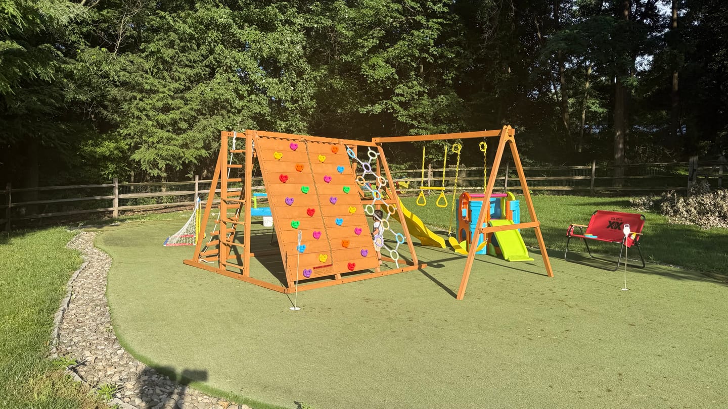 Customer photo review of Sycamore | Outdoor Sensory Swing Set & Jungle Gym