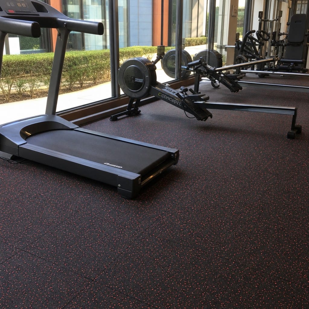 Customer photo review of Heavy-Duty Rubber Gym Flooring Rolls UK | Commercial Grade | Full 10m Roll