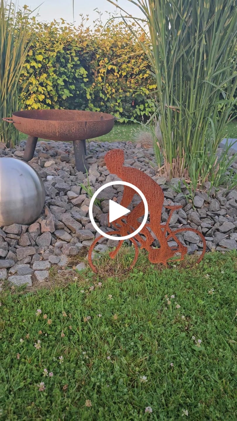 Customer video review of Gartenstecker Radfahrer