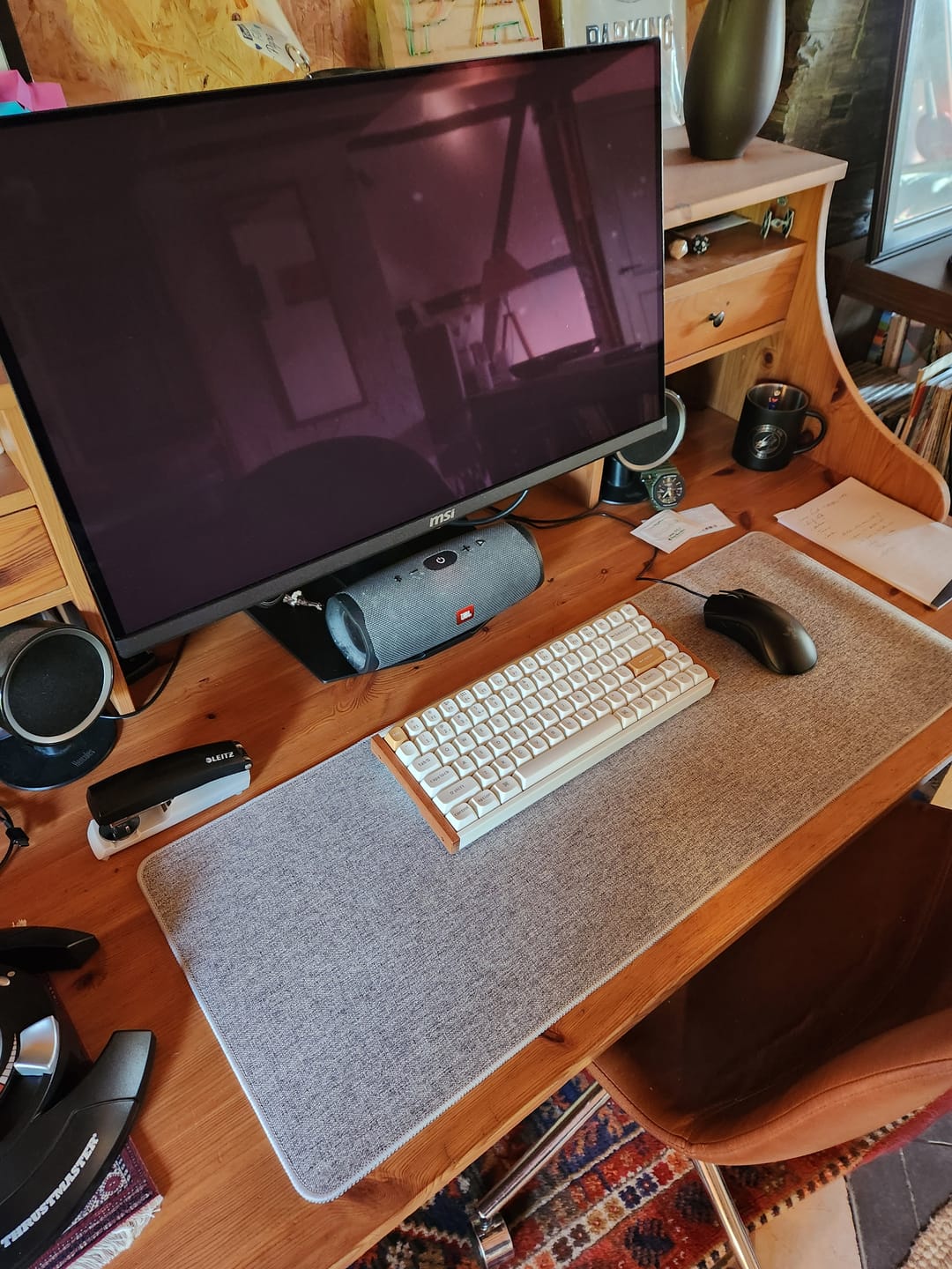 Customer photo review of BEESIR - Oversized Cotton & Linen Desk Mat