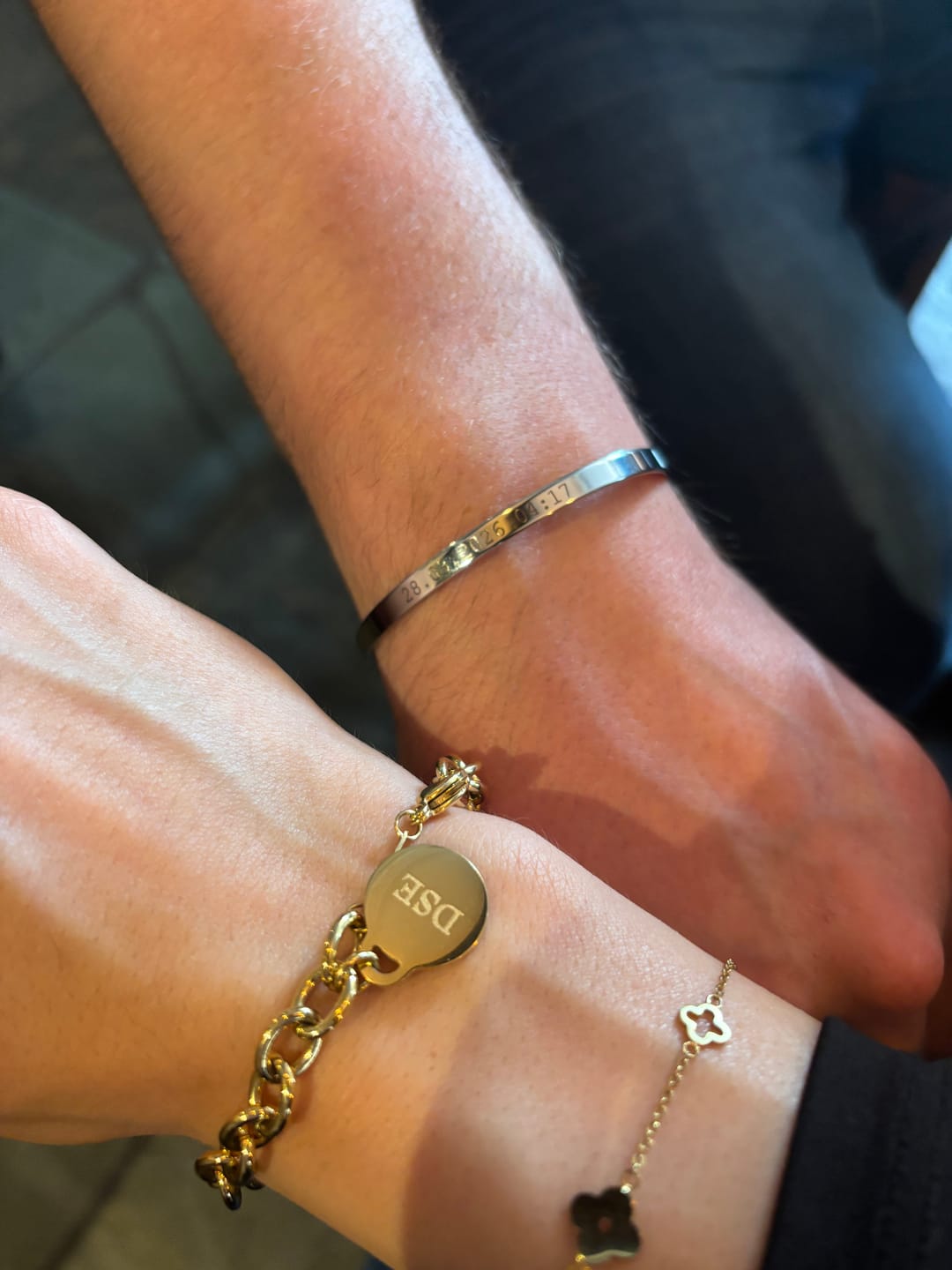 Customer photo review of Engravable Classic Chunky Disc Bracelet