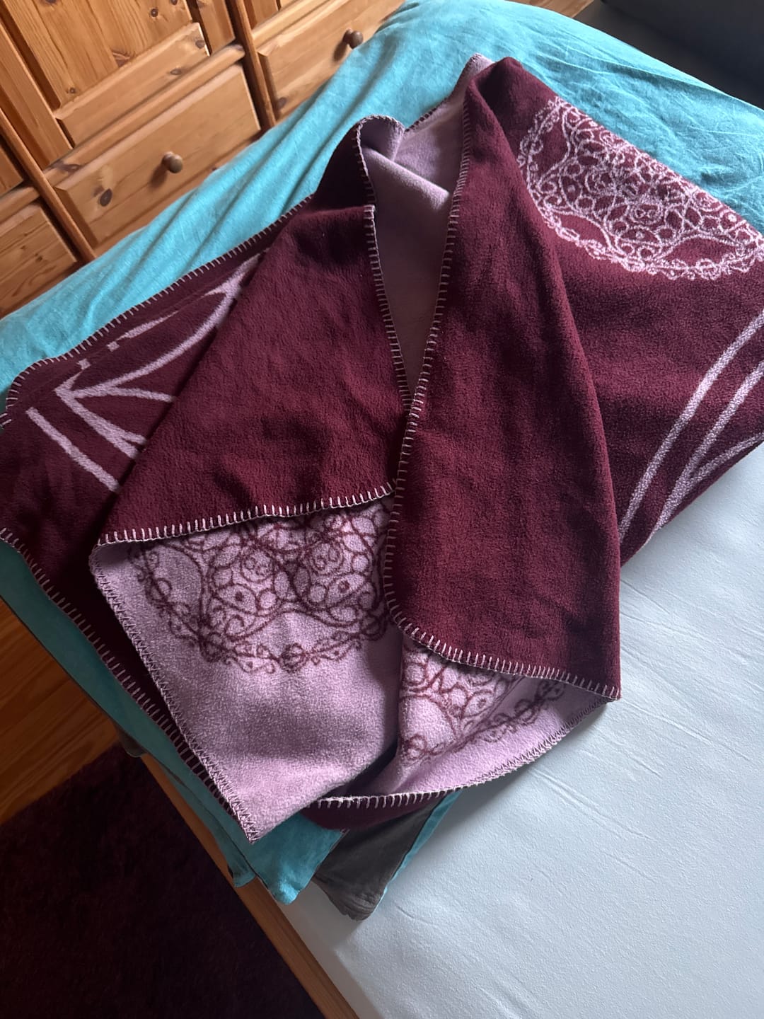 Customer photo review of Biobaumwolldecke VITAL brombeere/mauve, Größe 150 x 220 cm, 100% Biobaumwolle, gots-zertifiziert