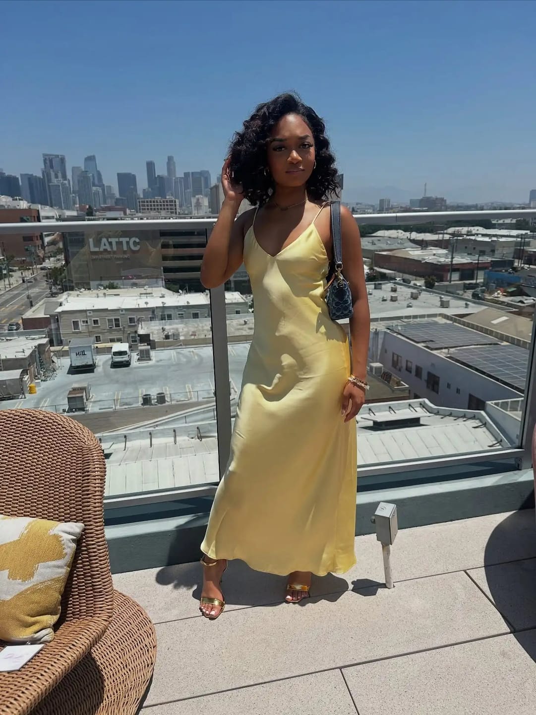 Customer photo review of Kirra Satin Backless Maxi Dress