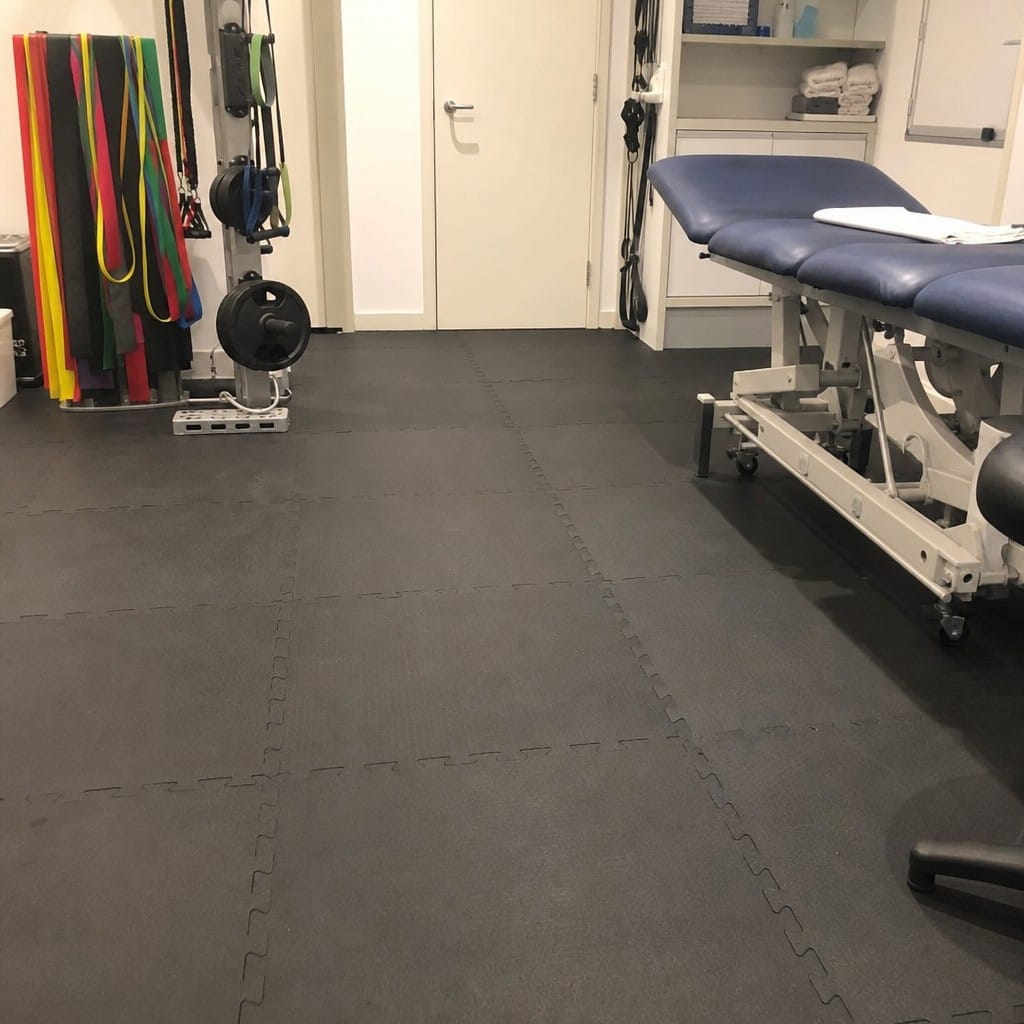 Customer photo review of 16mm Interlocking Rubber Gym Tiles | 500mm × 500mm | EN 13893 Certified | Commercial Grade