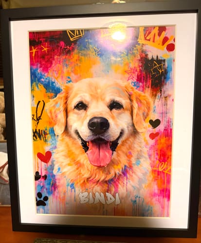 Customer photo review of Personalised Poster With Dog or Cat - Graffiti