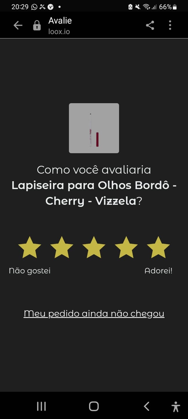 Customer photo review of Lapiseira para Olhos Bordô - Cherry - Vizzela