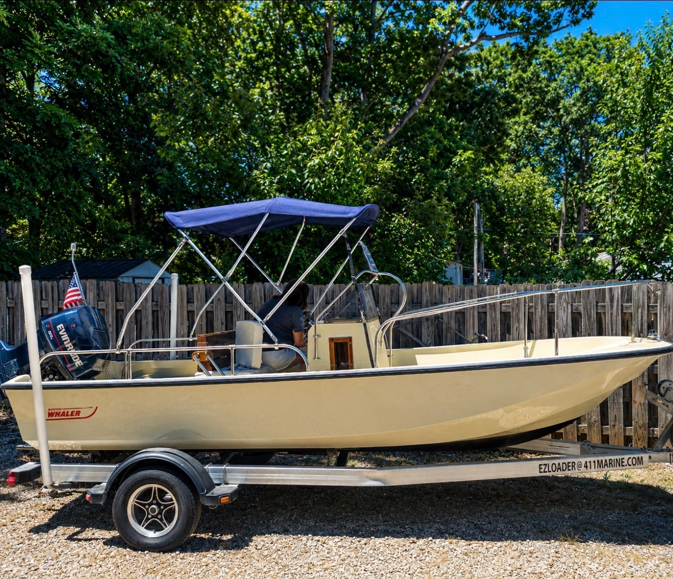 Customer photo review of Stainless Bimini Top - Fits Boston Whaler 13, 15, 17 Classics And 130 Sport