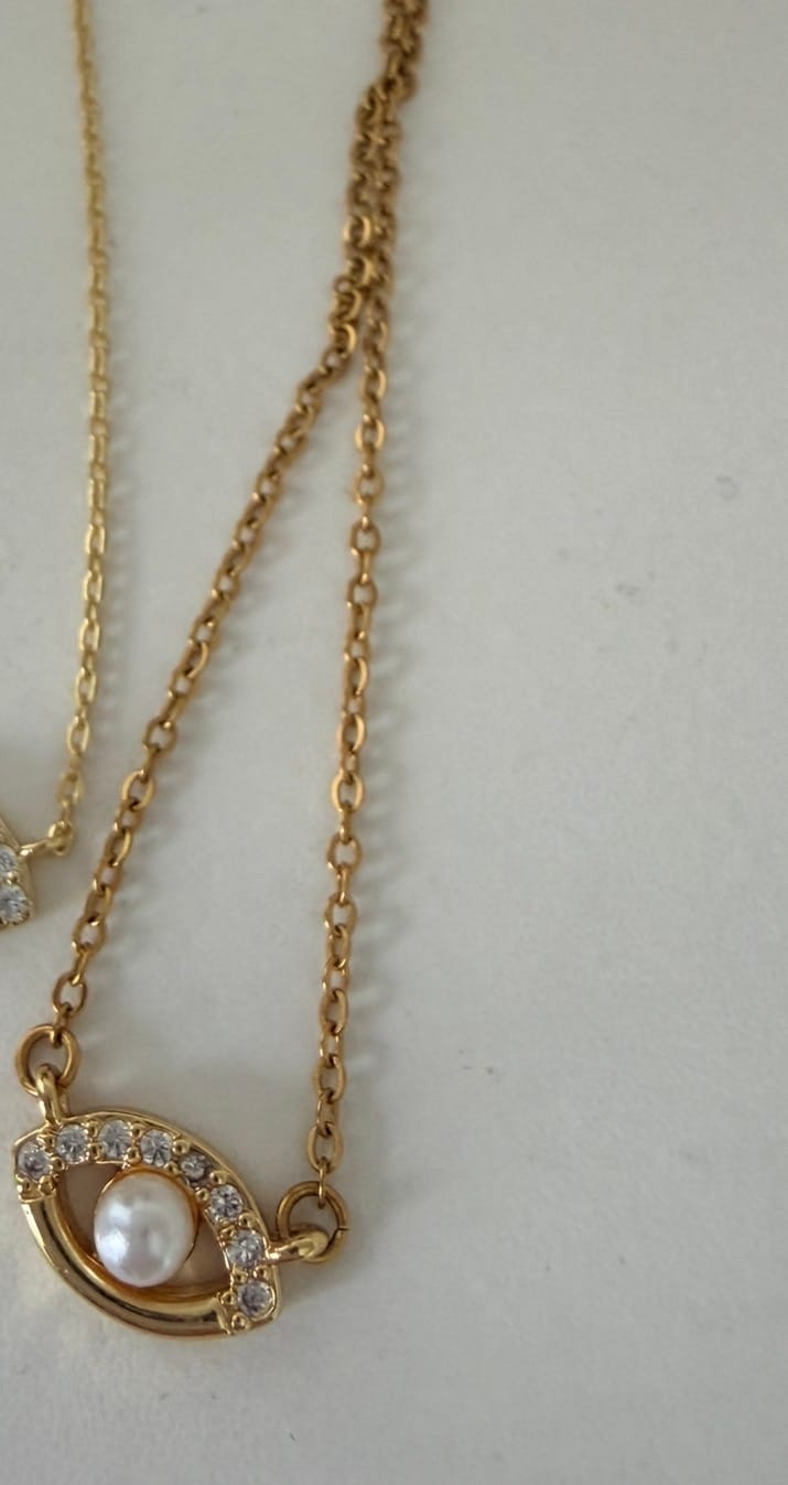 Customer photo review of Evil Eye Charm Necklace