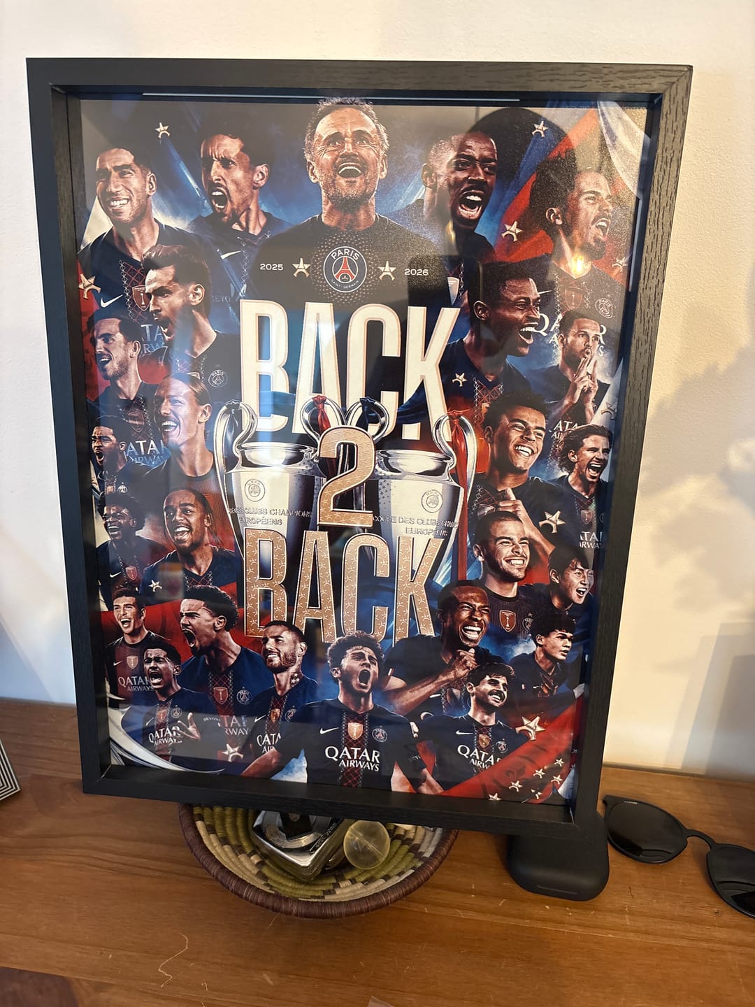 Customer photo review of Cadre Photo PSG Back 2 Back – Champions League 2025 & 2026 | Paris Saint-Germain