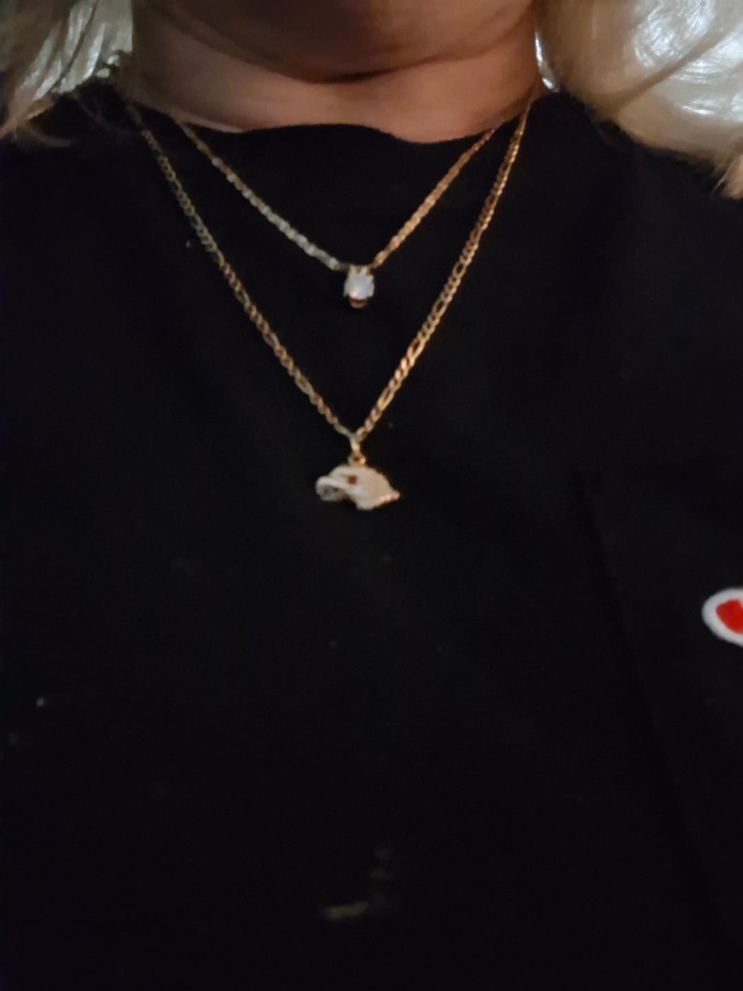 Customer photo review of Antique Victorian 14k Rosy Yellow Old Mine Cut Diamond Magenta Glass Eagle Charm / Pendant