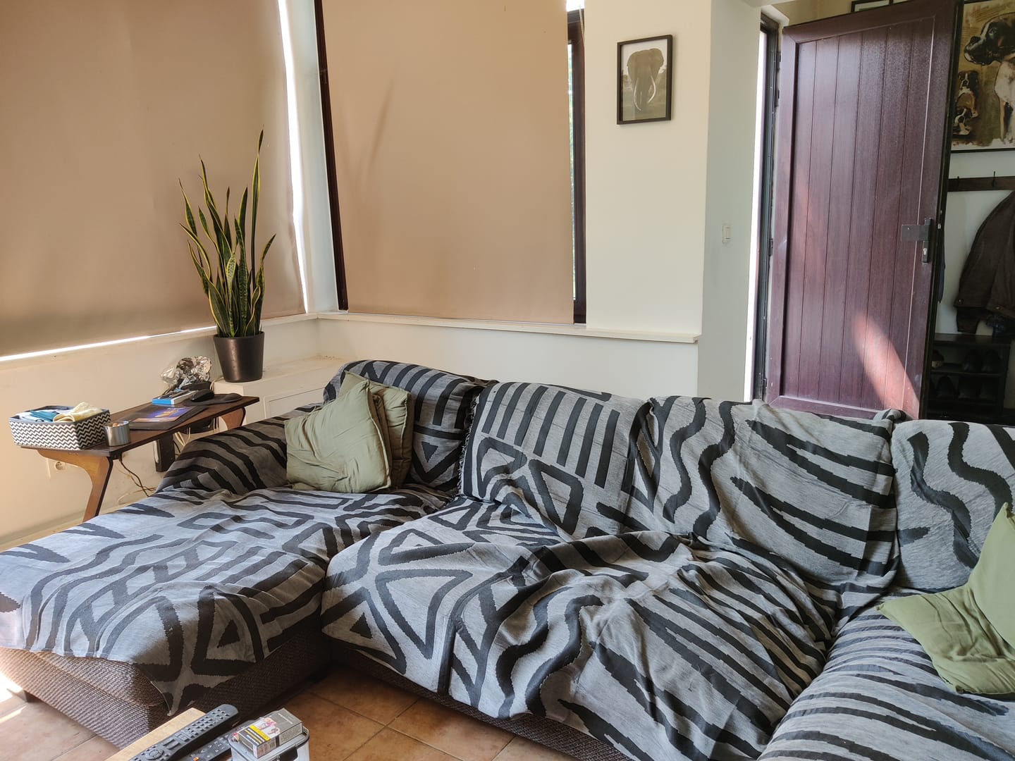 Customer photo review of Pet Couch Cover - Boho Dark Grey