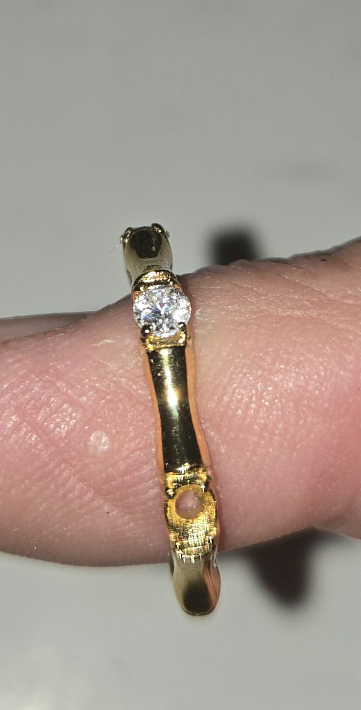 Customer photo review of Bamboo Ring With Stones