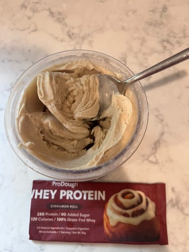 Customer photo review of Whey Protein Powder - Single Serving Sample Stick Packs