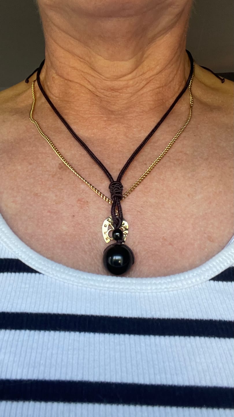Customer photo review of Collier Obsidienne Oeil Céleste
