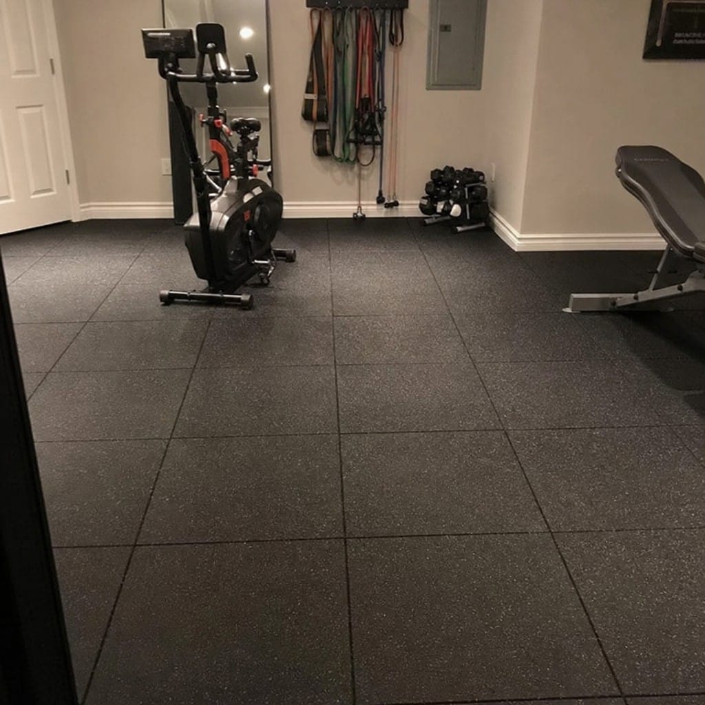 Customer photo review of 30mm Acoustic Rubber Gym Tiles | Soundproof Gym Flooring | 75 dB Noise Reduction | 200kg+ Drop Rated | EN 13893 Certified