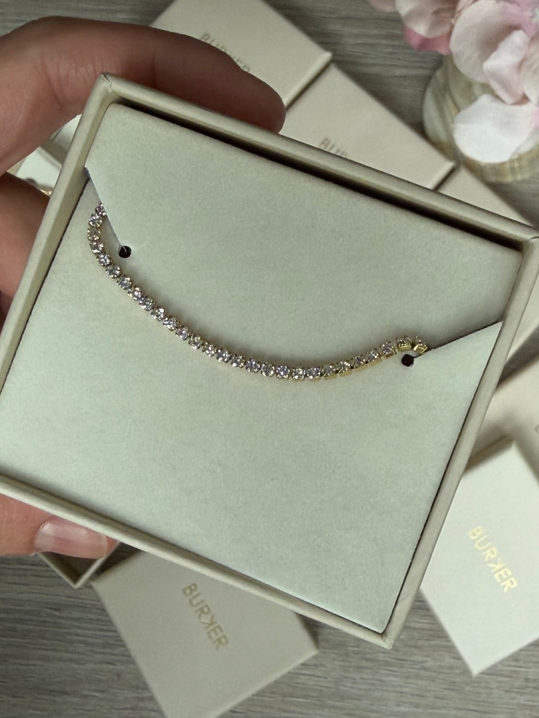 Customer photo review of Jade Gold Bracelet