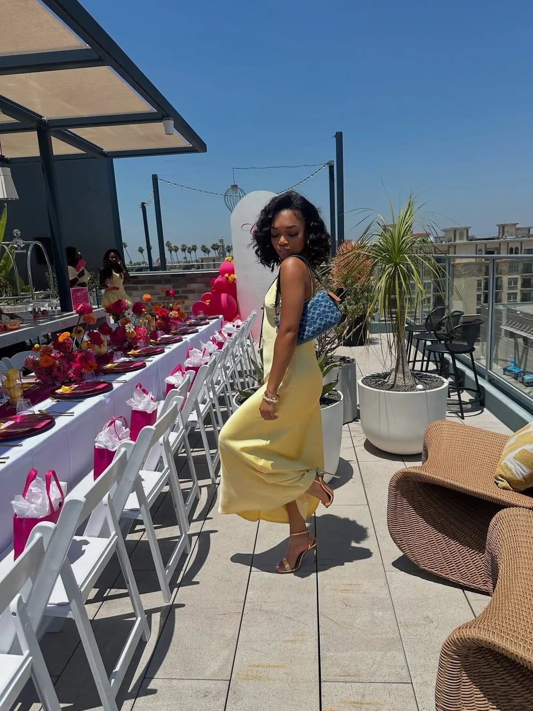 Customer photo review of Kirra Satin Backless Maxi Dress