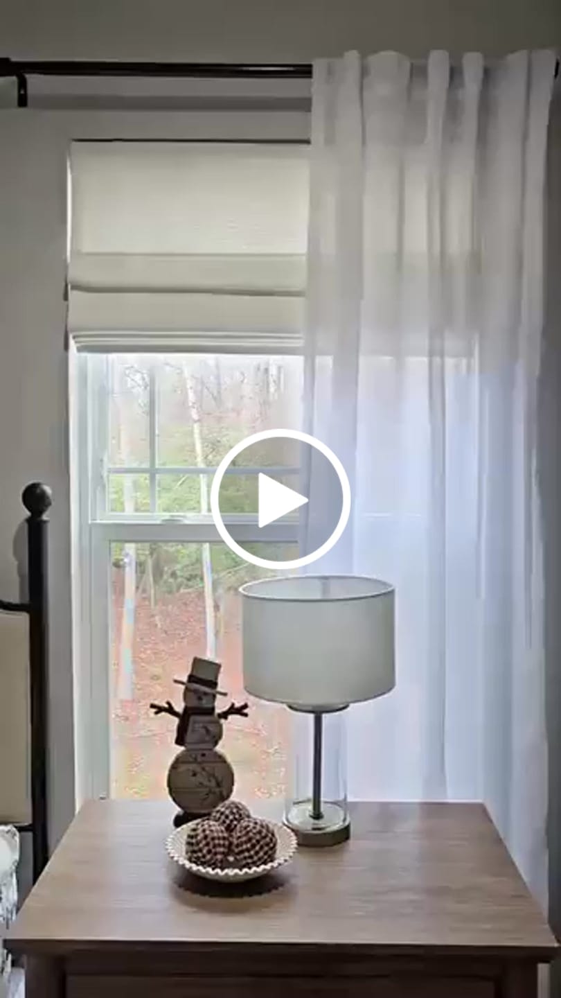 Customer video review of Smart Motorized Linen Roman Shades - 50% / 70% / 100% Blackout Terra