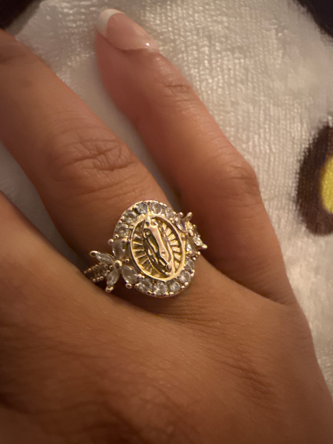 Customer photo review of FREE Today: Elegant Virgin Mary Emblem Ring: Sacred Detail for Daily Devotion