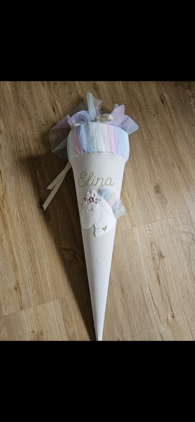 Customer photo review of Schultüte BOHO Einhorn mit Tüllmähne | freie Farbwahl