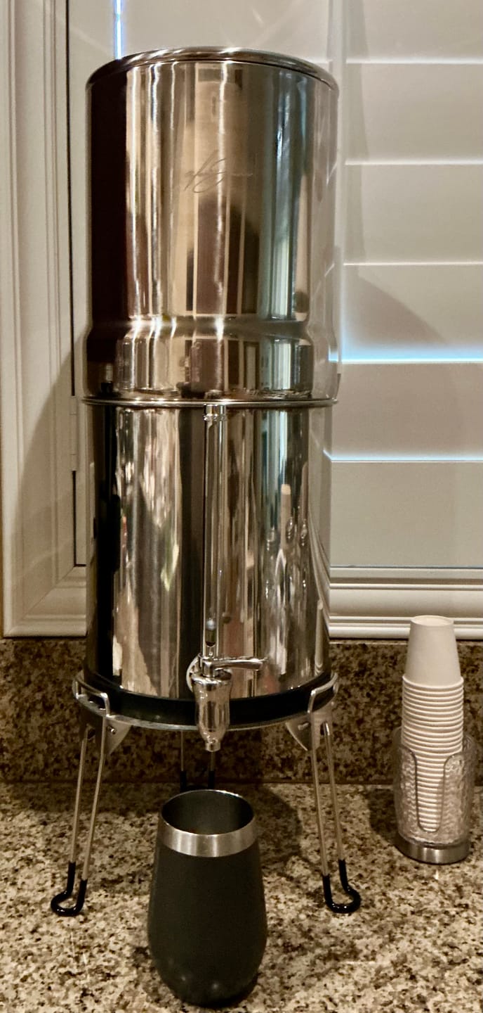 Customer photo review of Dual Carbon Platinum Gravity-Fed Water Filter System