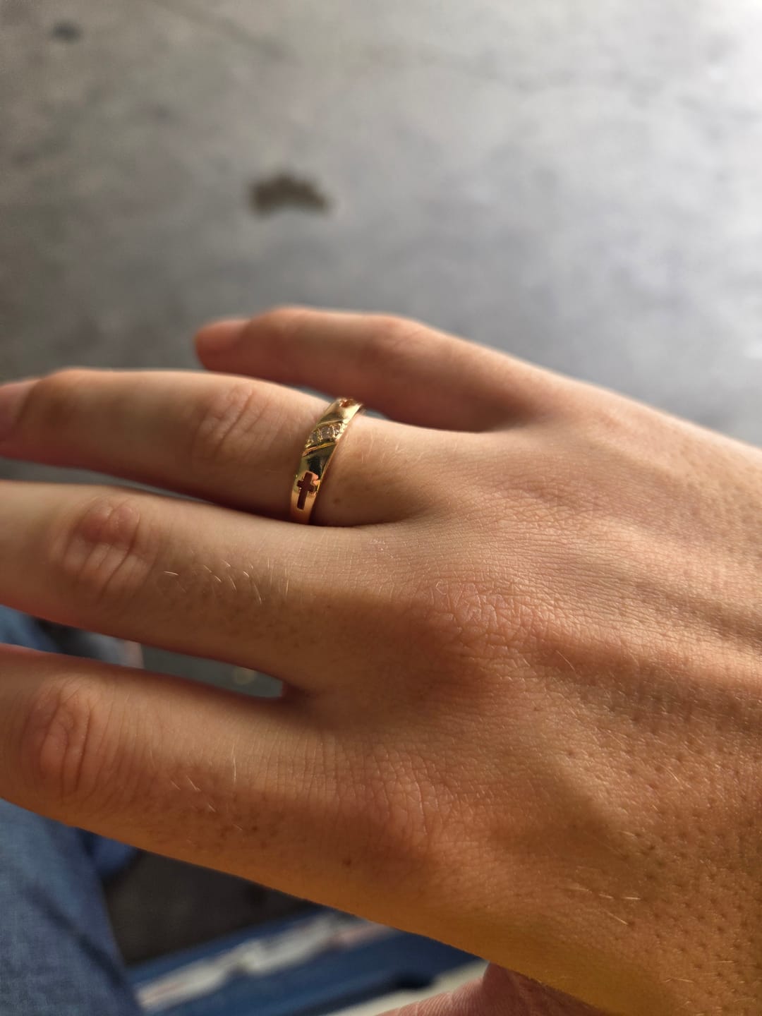 Customer photo review of FREE Today: Stackable Cross Band Ring Set: Timeless Symbol of Faith & Eternal Light