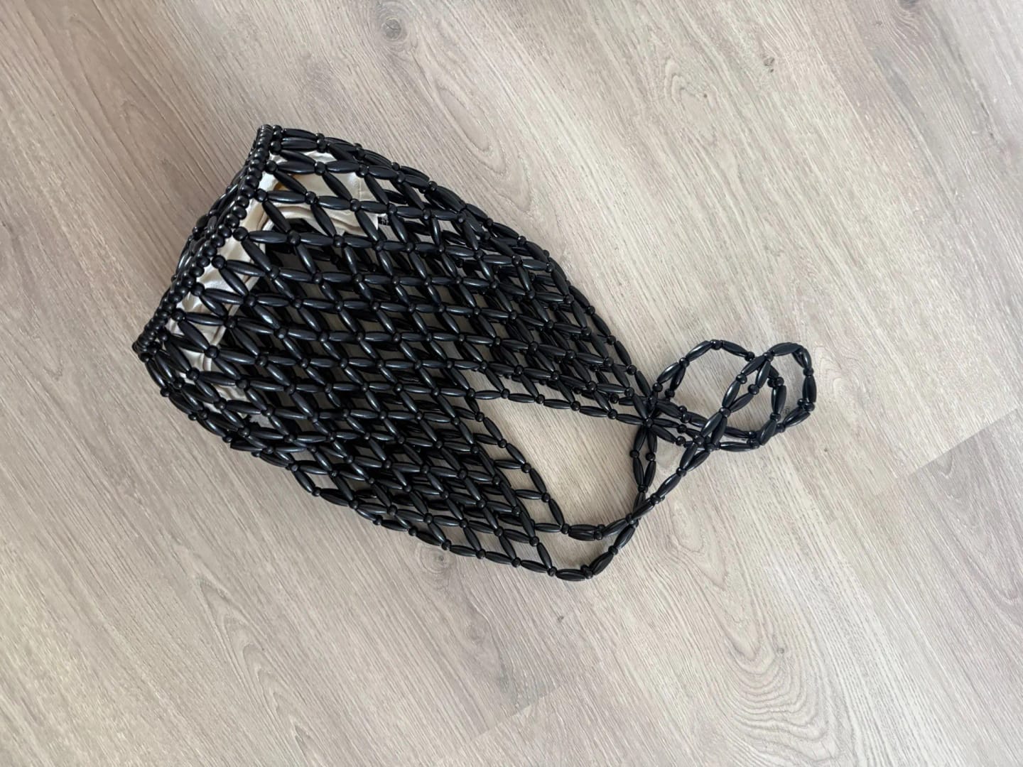 Customer photo review of Boho Wooden Bead Crossbody Handbag