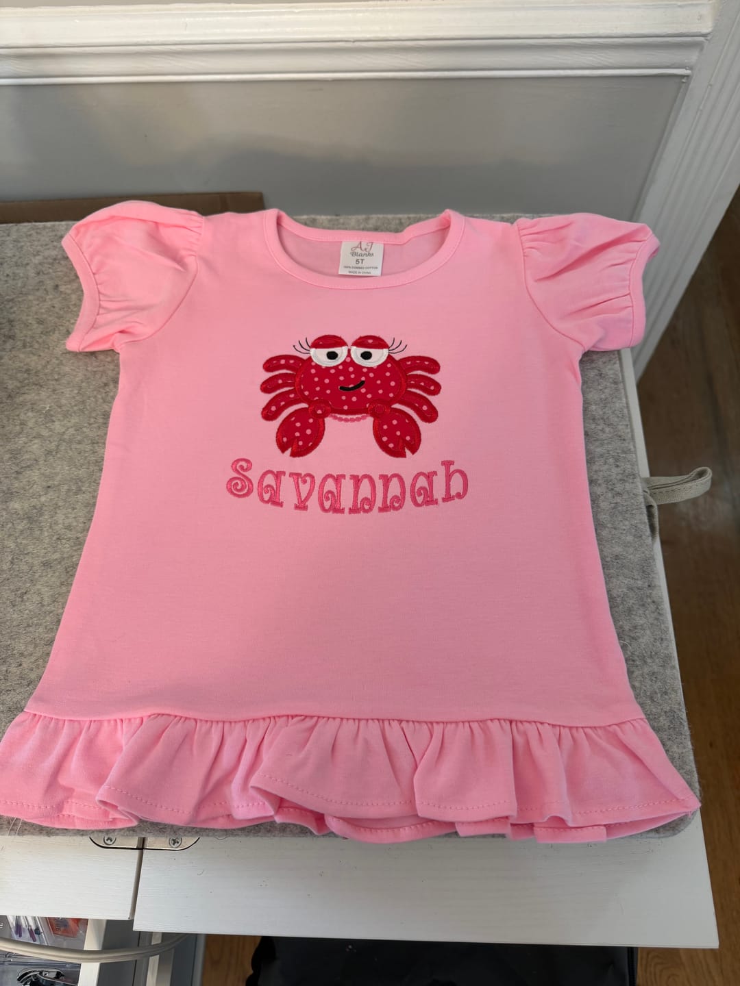 Customer photo review of Girl's Short Sleeve RUFFLE BOTTOM Shirts