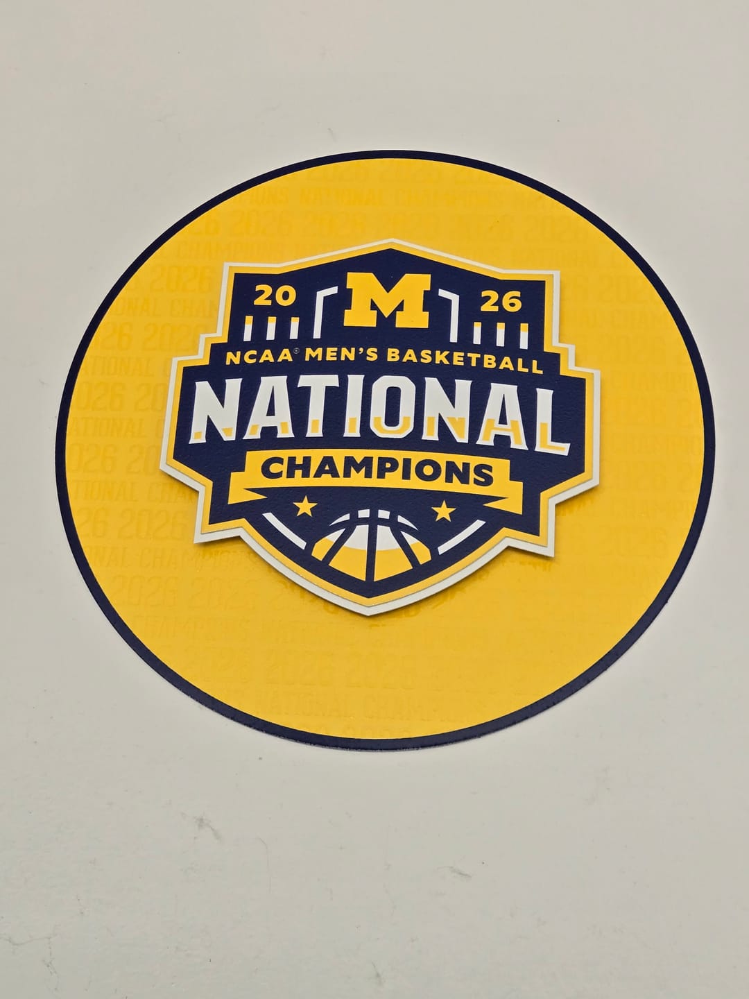 Customer photo review of Michigan Wolverines 2026 Men's Basketball National Champions Craft Series 3D Embossed Metal Wall Art