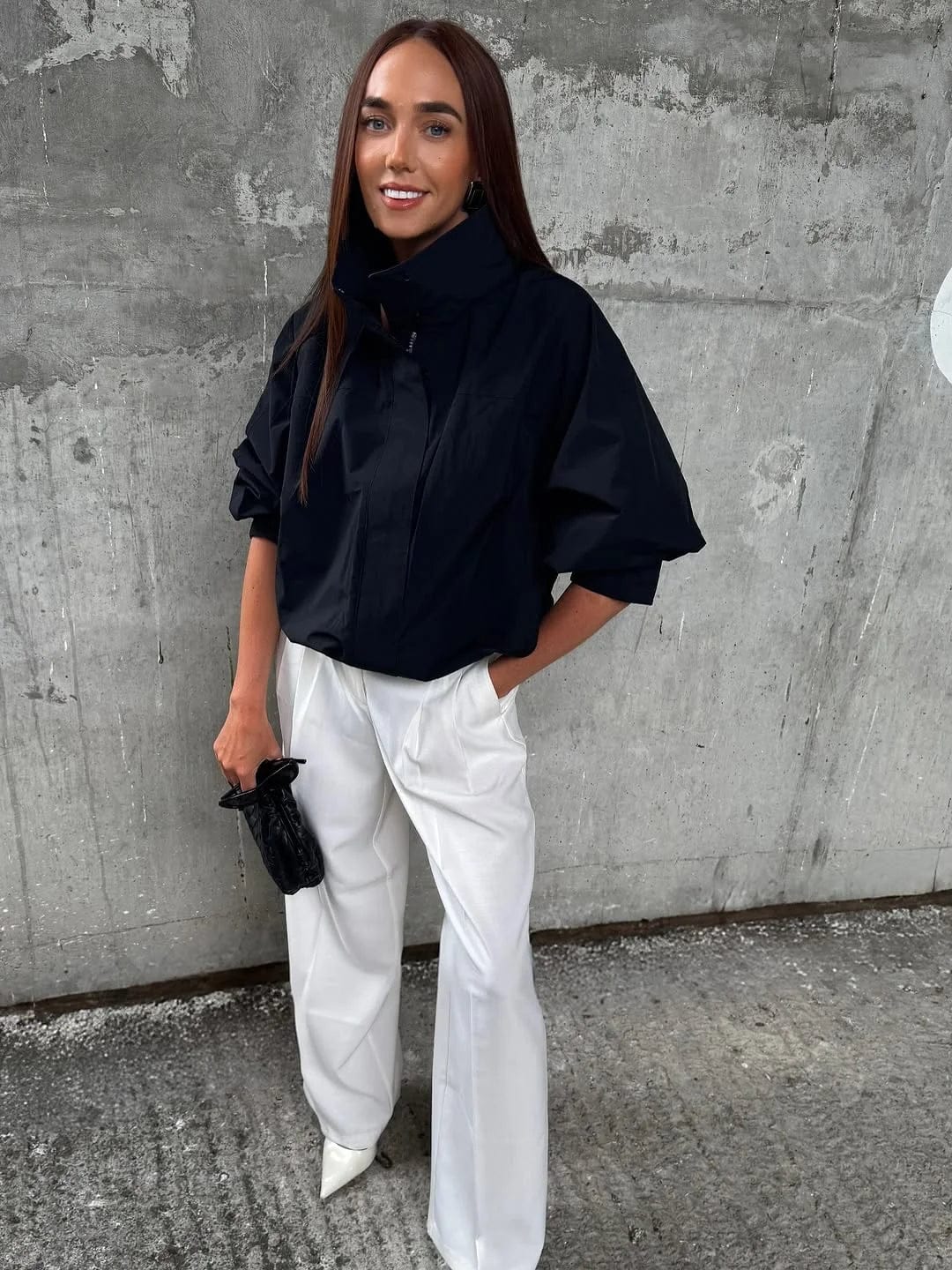 Customer photo review of Bianca Hooded Waterproof Bomber Jacket