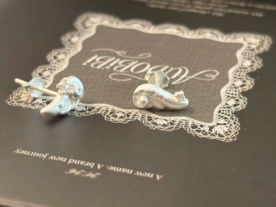 Customer photo review of Divine Plume Angel Wings 925 Sterling Silver Stud Earrings™