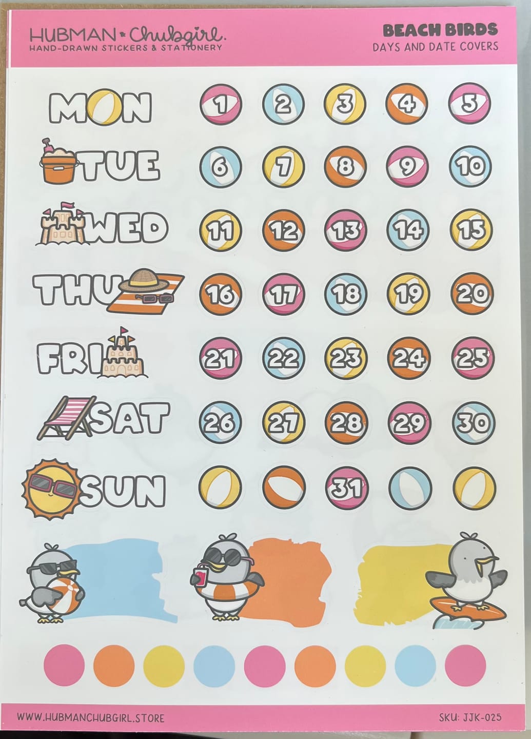 Customer photo review of Beach Birds Days and Date Covers