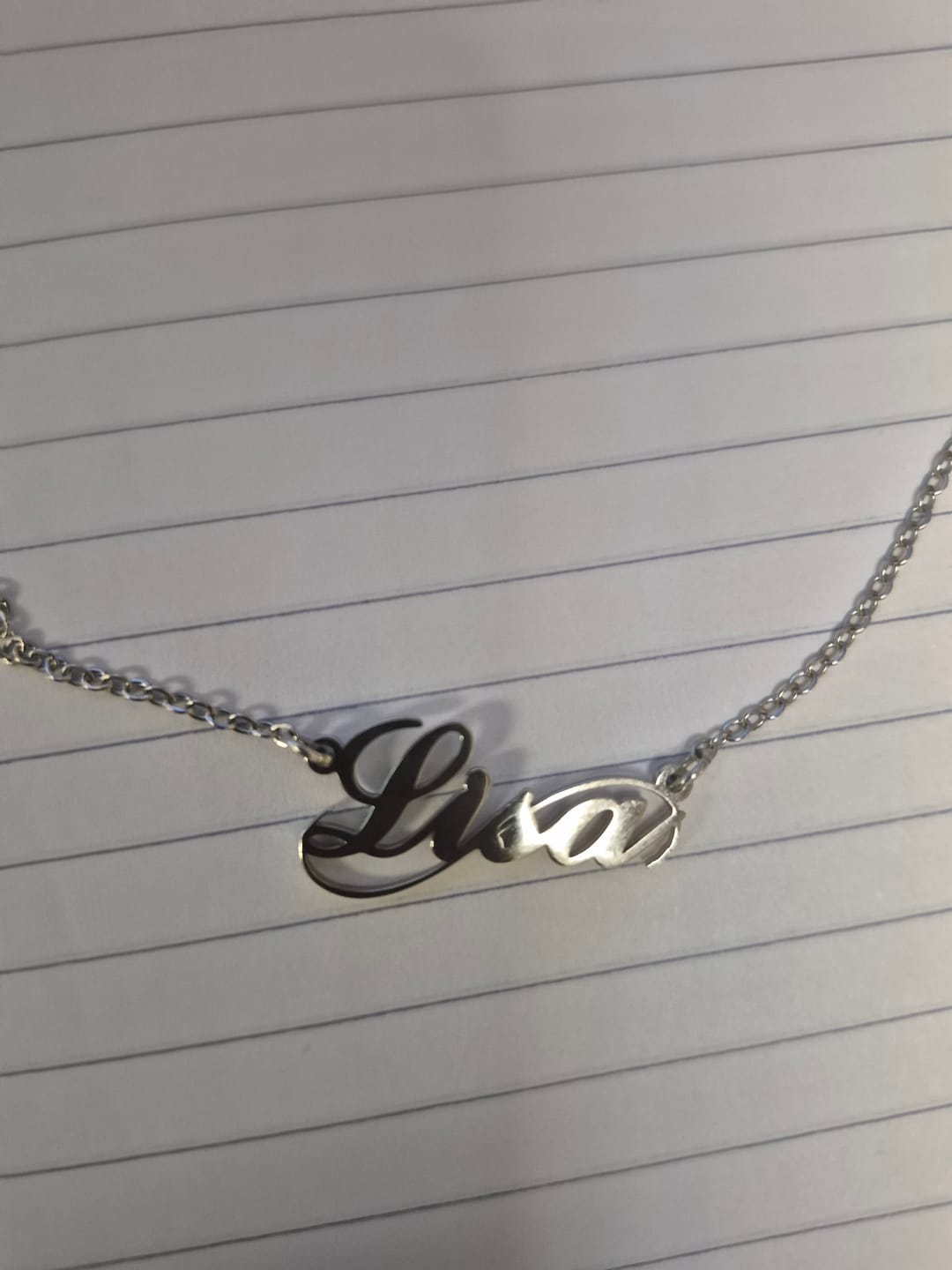 Customer photo review of Infinity Name Necklace