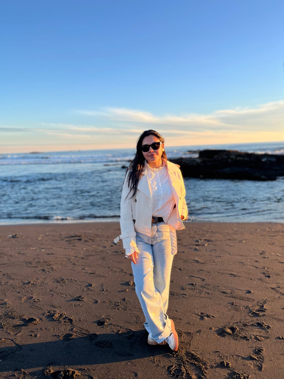 Customer photo review of Trench Corto Ecru