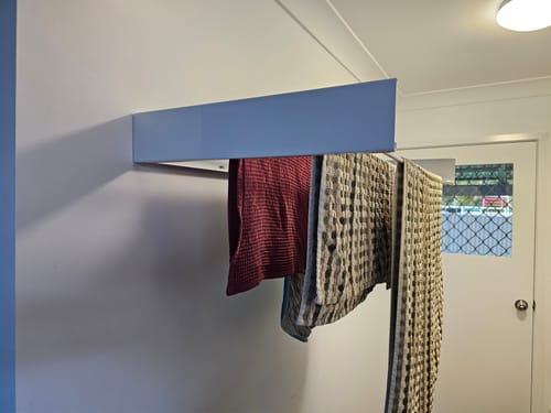Customer photo review of Wall Mounted Drying Rack - Foldable Indoor and Outdoor Drying Rack