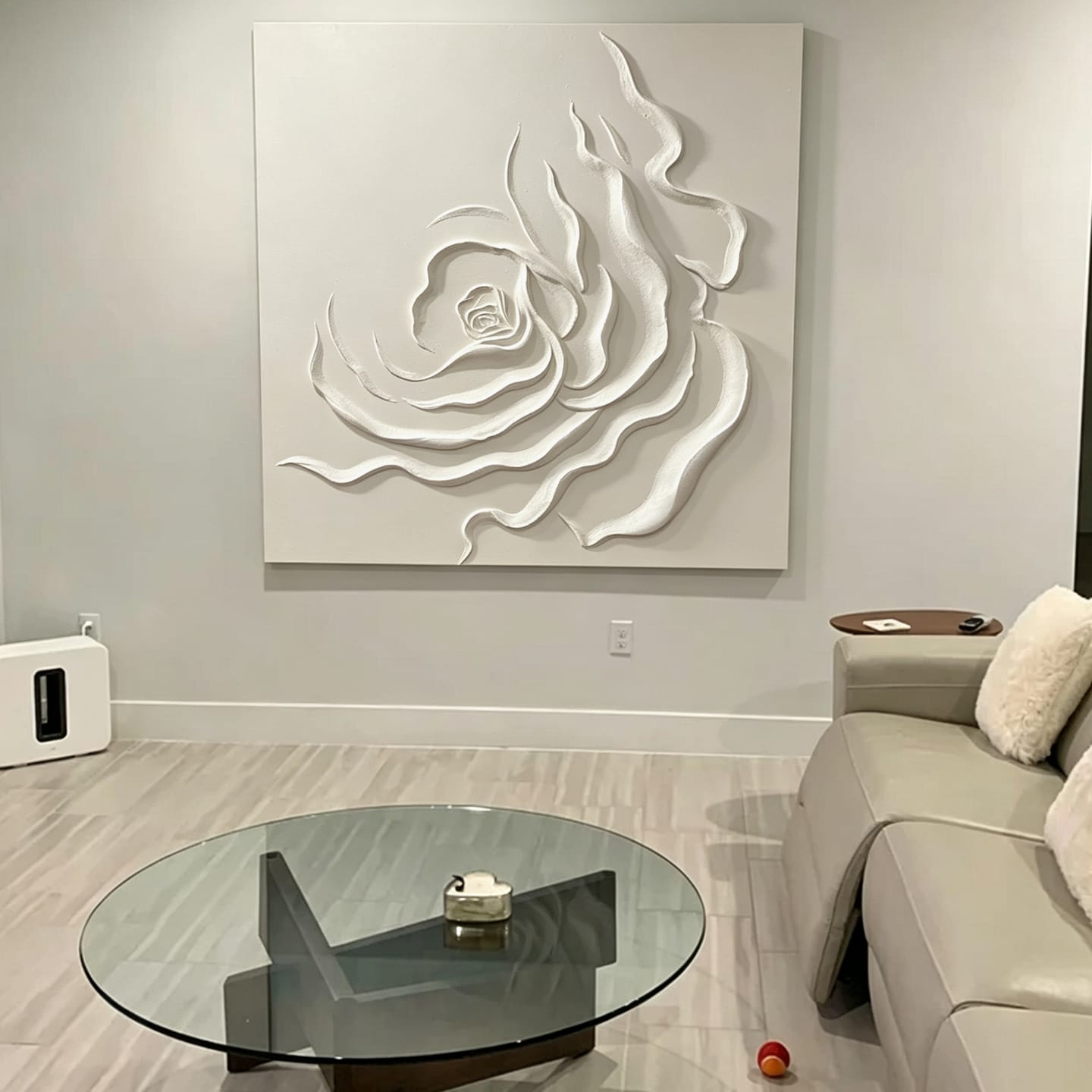 Customer photo review of White Flower & Tree Abstract Textured Wall Art #ML135