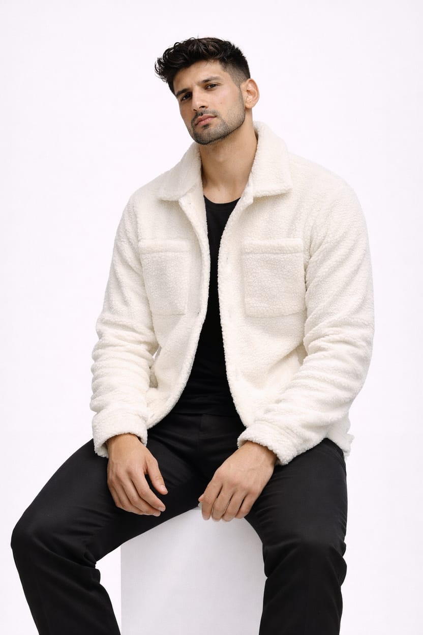 Customer photo review of The Atelier Sherpa Jacket – White
