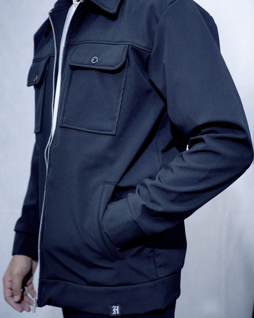 Customer photo review of Softshell Trucker Jacket – Black