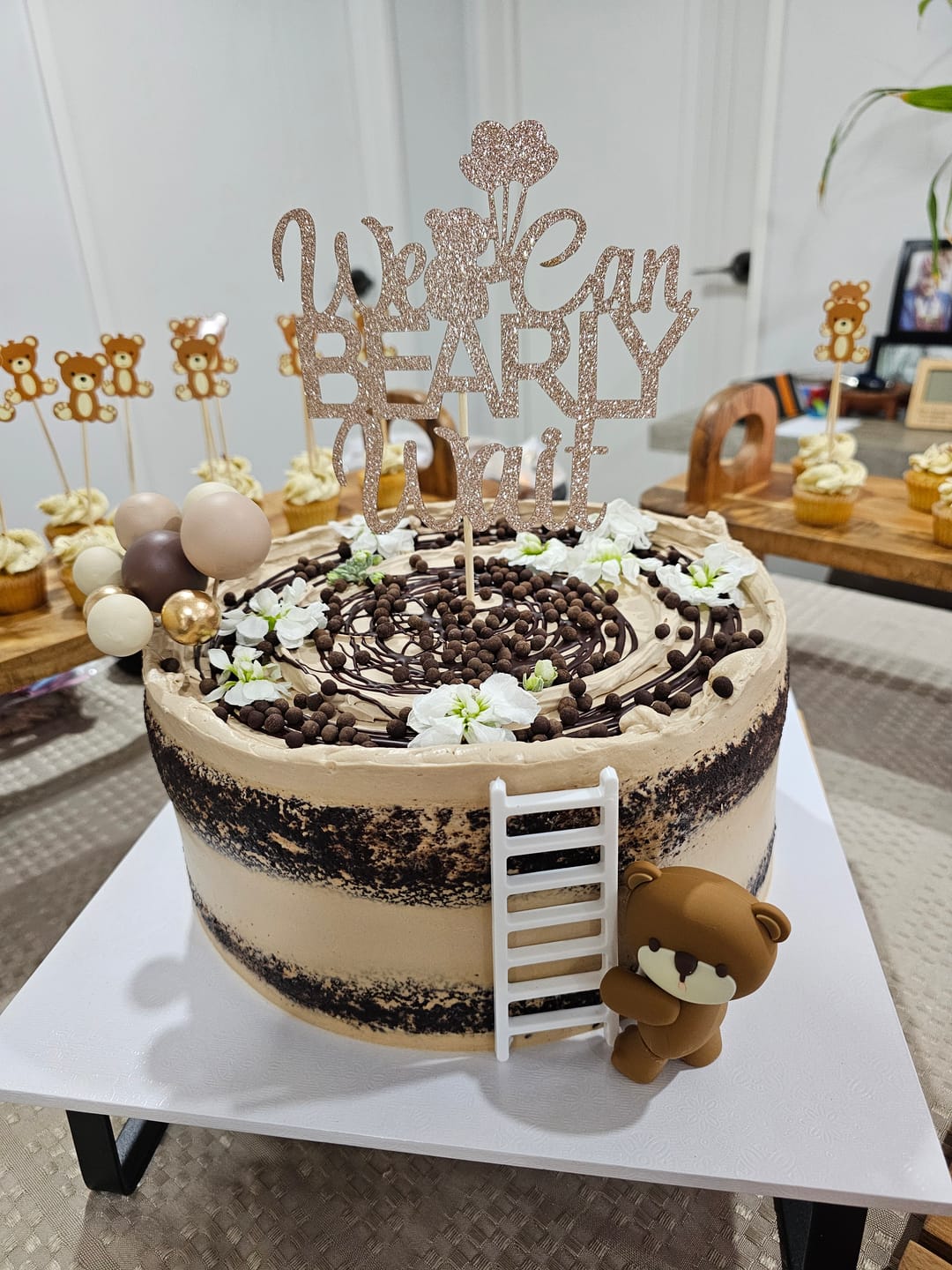 Customer photo review of chocolate caramel cake