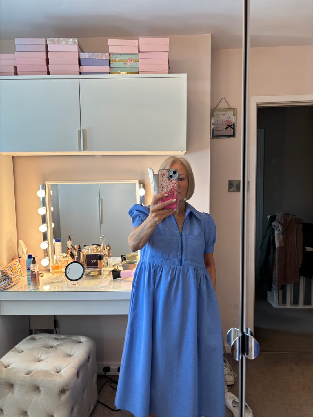 Customer photo review of Plain Blue Chambray Denim Fabric